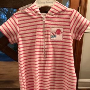 Kissy kissy swim coverup romper girl NWT 0-3 month